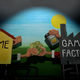 A very strange display demonstrating how homes pay money for games from game factories.
